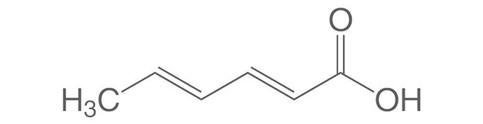 Hoạt động chống vi sinh vật của acid sorbic dựa trên một số yếu tố. Trước tiên là hoạt động ức chế các loại enzyme khác nhau trong tế bào vi