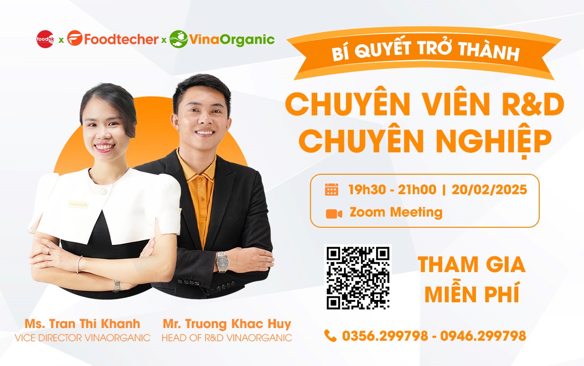 Đừng bỏ lỡ sự kiện Webinar "Bí quyết để trở thành chuyên viên R&D chuyên nghiệp" diễn ra duy nhất trong tháng 2 này nhé!